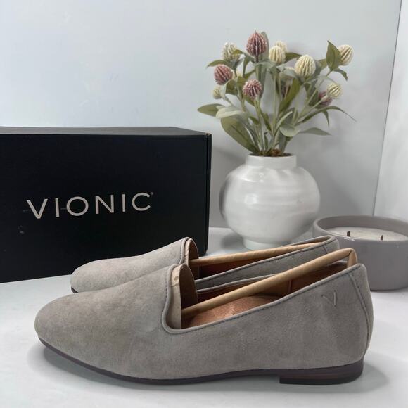 Vionic Willa Slip-on Suede Slip On Flat Dark Taupe Women 6M Tried On - Picture 1 of 10
